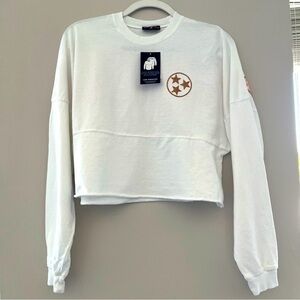✨NWT✨ Spirit Jersey Nashville Broadway long sleeve white cropped shirt